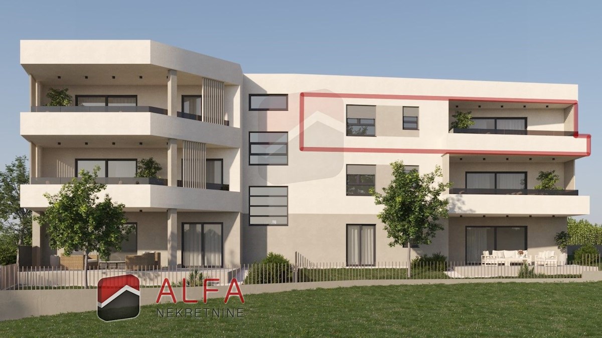 Vodice, prodaje se novi dvosoban stan na drugom katu, pogled na more