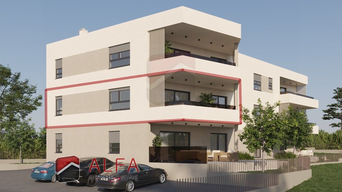 Vodice, prodaje se novi trosoban stan na prvom katu, pogled na more