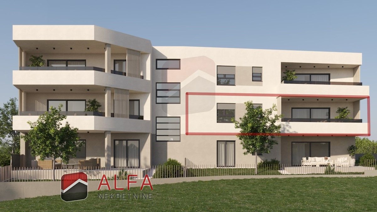 Vodice, prodaje se novi dvosoban stan na prvom katu, pogled na more