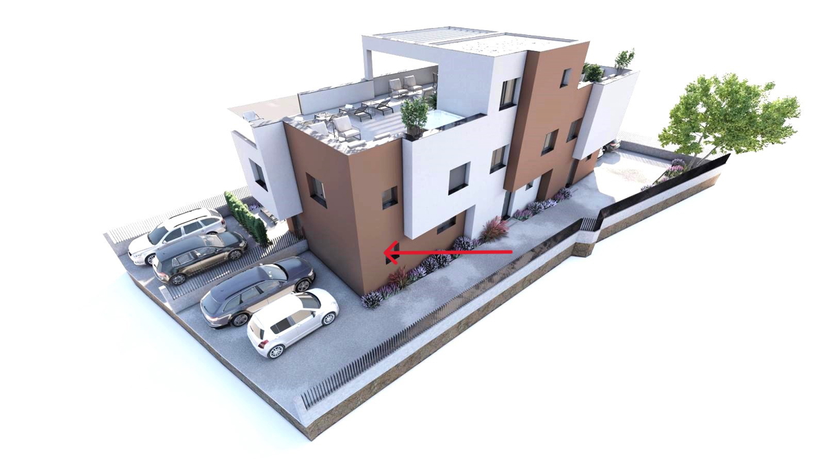 Vodice, dvoetažni apartman u modernoj novogradnji blizu plaže