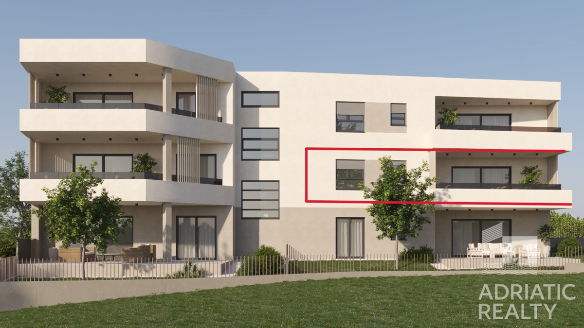 Vodice, dvosobni apartman u modernoj novogradnji blizu plaže