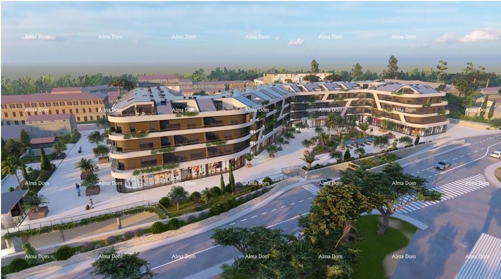 Poreč, residential and commercial building under construction with apartments and underground garages