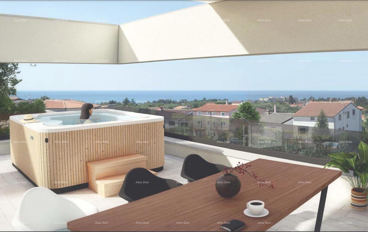 Poreč, Veli Maj, PENTHOUSE WITH PANORAMIC SEA VIEW