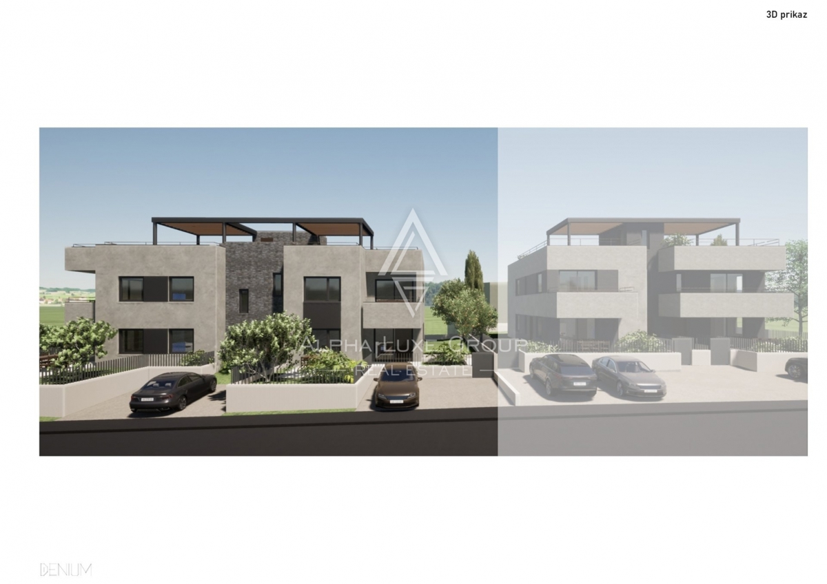 Istria, Poreč – Modern apartment with rooftop terrace and sea view