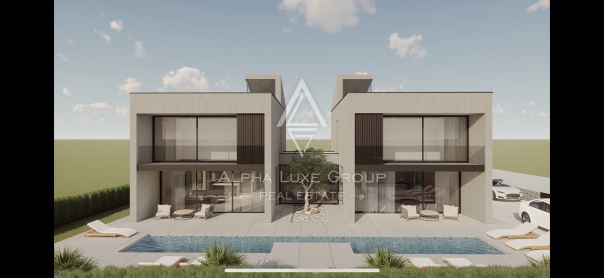 Moderne dvije kuće u izgradnji, Poreč, Istra