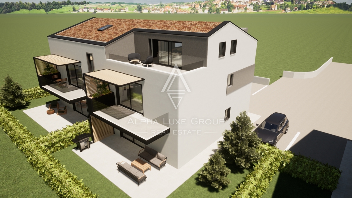 Poreč, Istria – Modern penthouse apartment with sea view