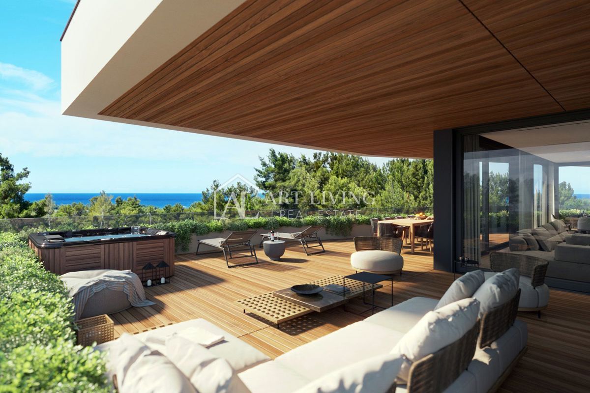 Poreč-okolica, novogradnja, luksuzen penthouse s pogledom na morje