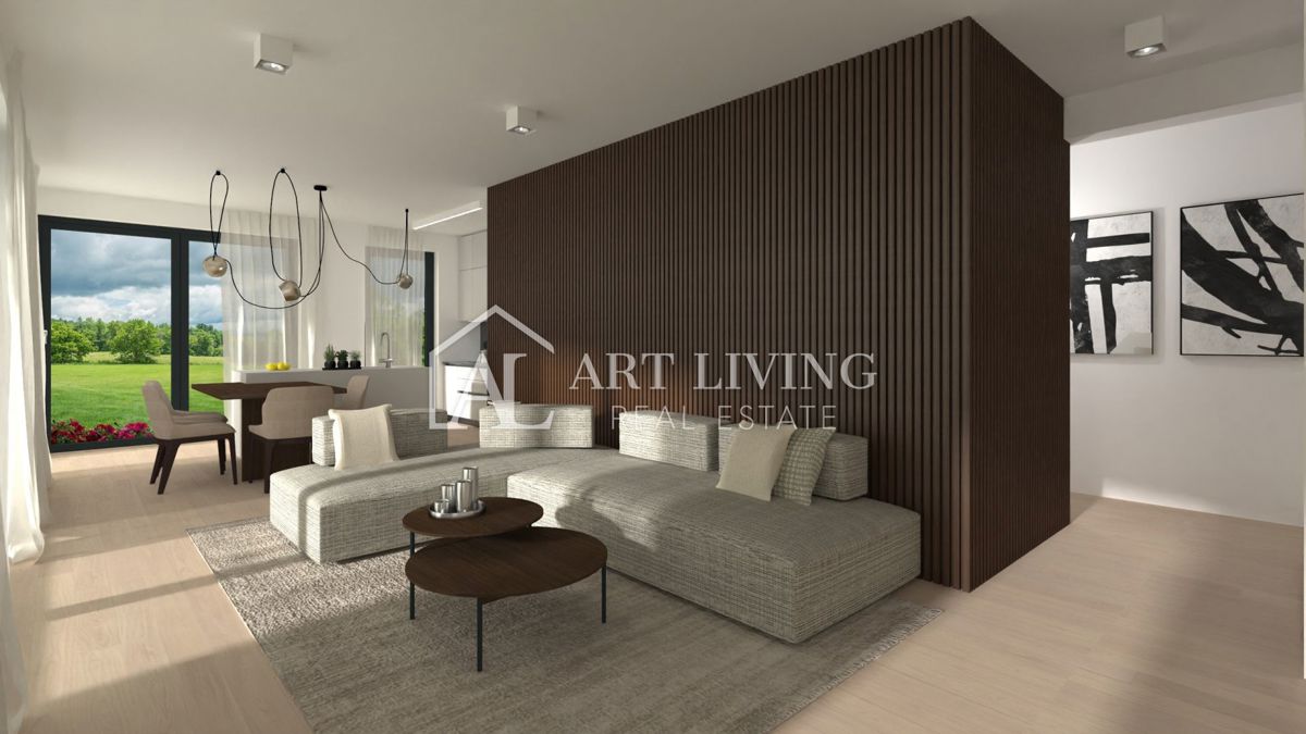 Poreč-okolica, luksuzno stanovanje v pritličju s prostornim vrtom 600 m od morja