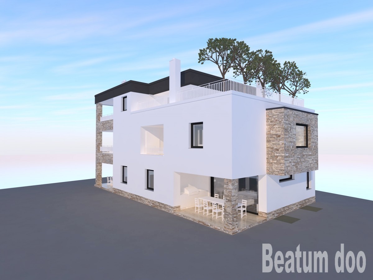 Dvoetažni stan u gradnji,okolica Novigrada sa pogledom na more