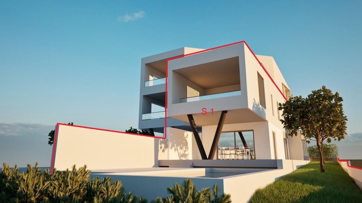 Duplex, dvoetažni stan sa bazenom i vrtom, Vodice 