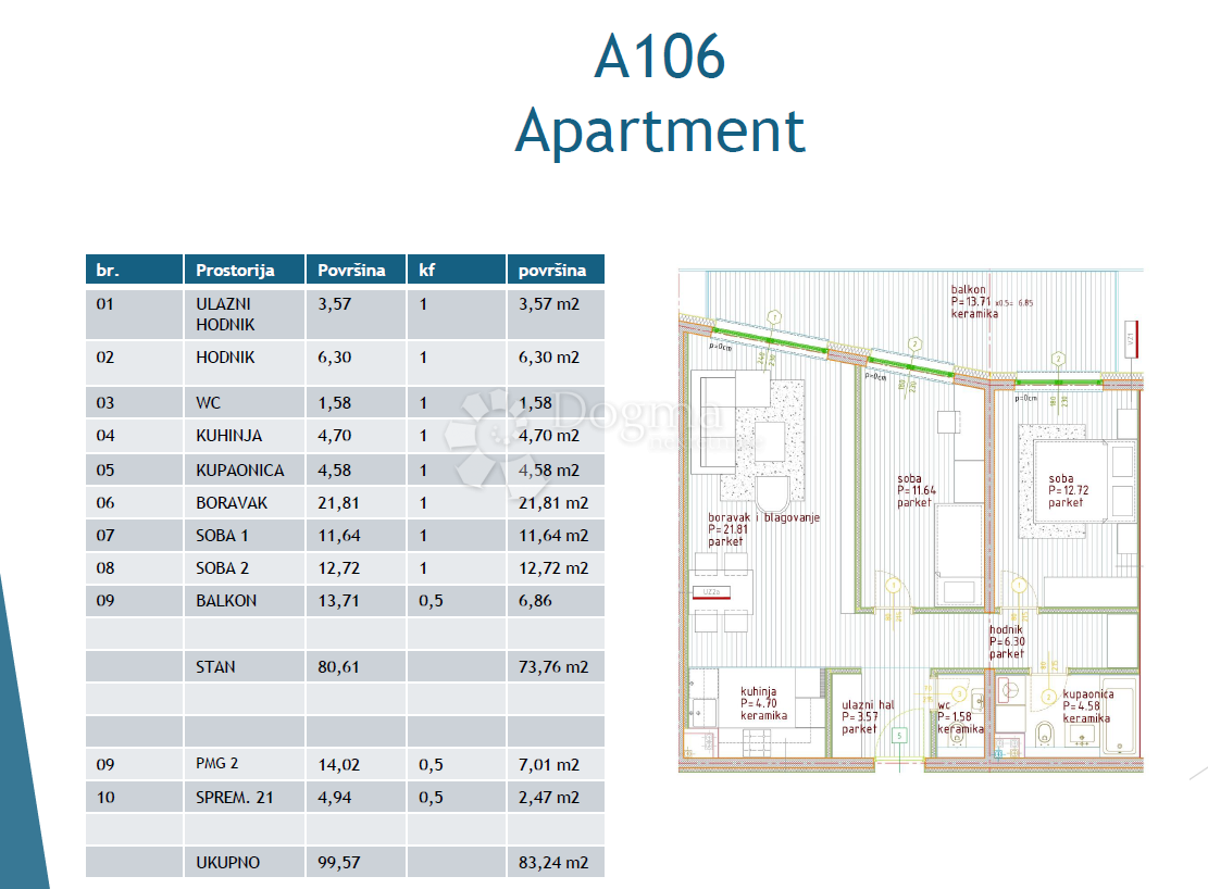 NEUES GEBÄUDE POREČ - WOHNUNG A106 / 2 SCHLAFZIMMER