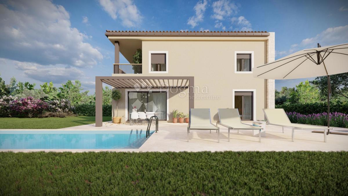 BADERNA (okolica) Samostojeća kuća sa bazenom u izgradnji