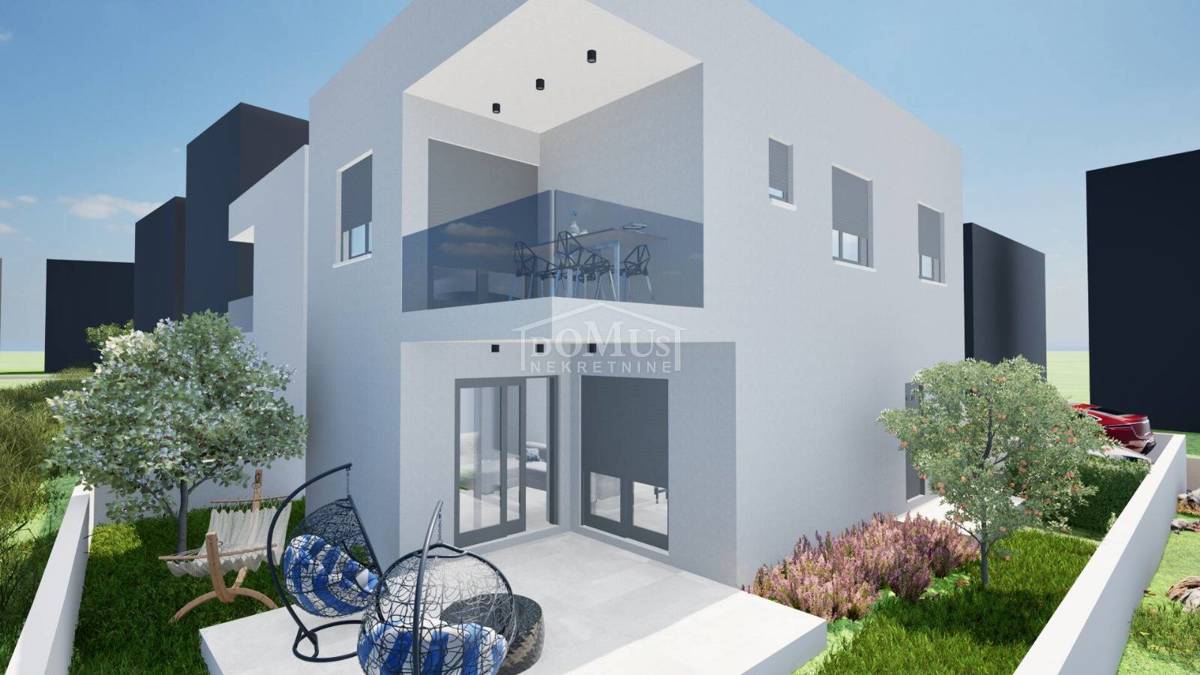 Vodice, novogradnja, apartmana116,37 m2, 3-soban, velika terassa 20m2, dvorište 63m2
