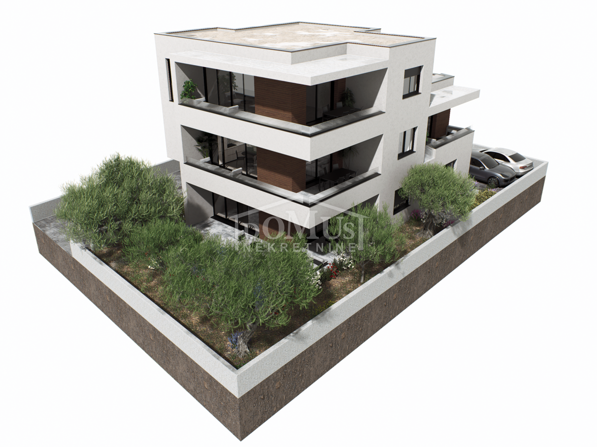 Vodice, 2-soban artman ukupne korisne površine 84,68 m2 na 1. katu, mirna lokacija