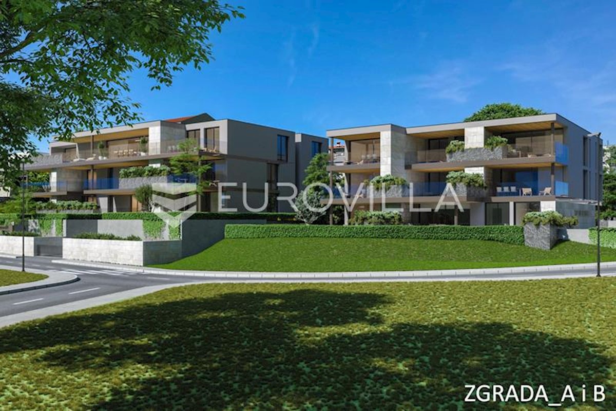 Istra, Novigrad, dvosoban stan s terasom na prvom katu NKP 93,45 m2, moderna novogradnja