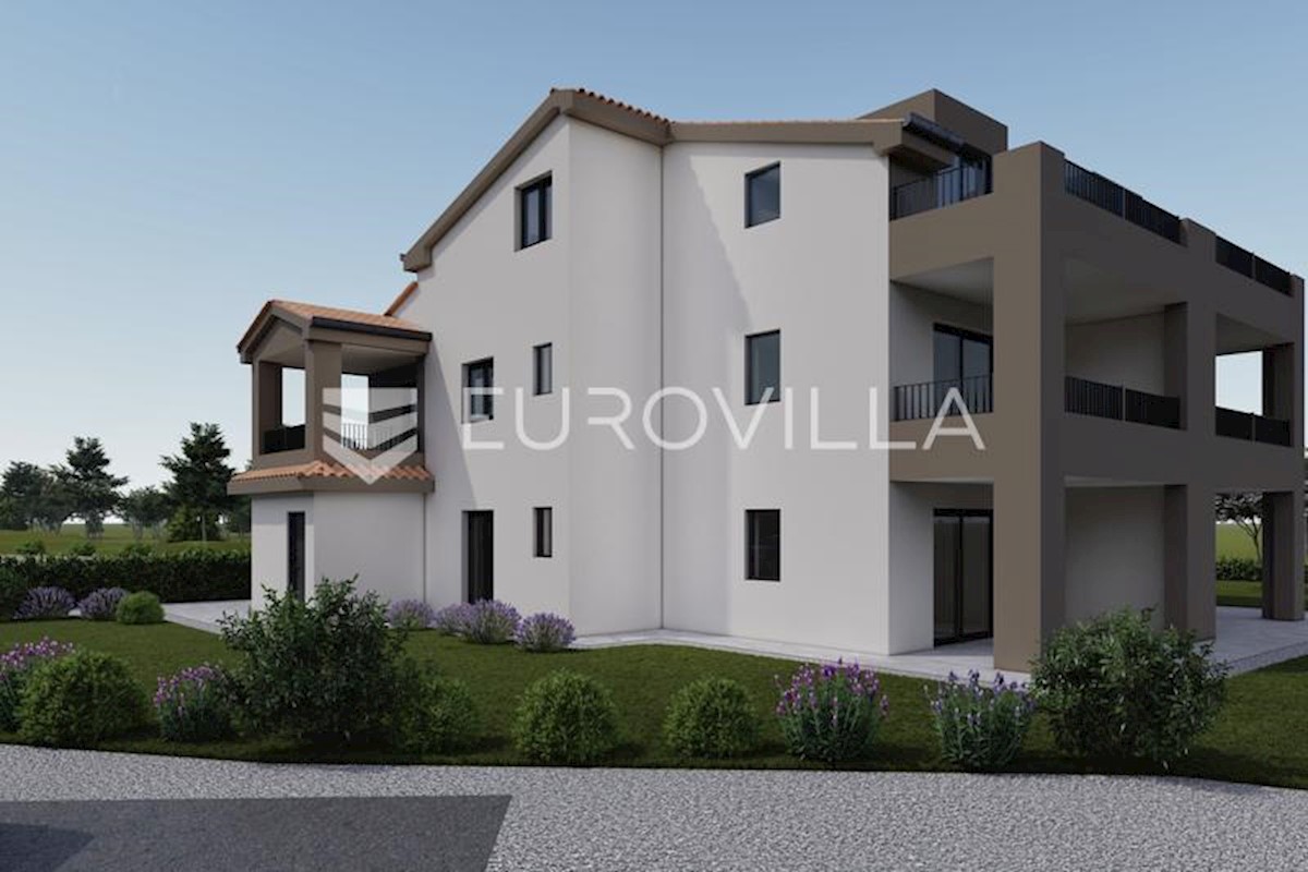 Istria, Žbandaj, new building, one bedroom apartment with garden