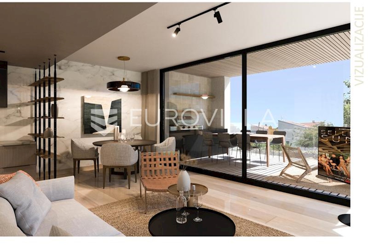 Istra, Novigrad, dvosoban stan na 1. katu NKP 98,50 m2, moderna novogradnja