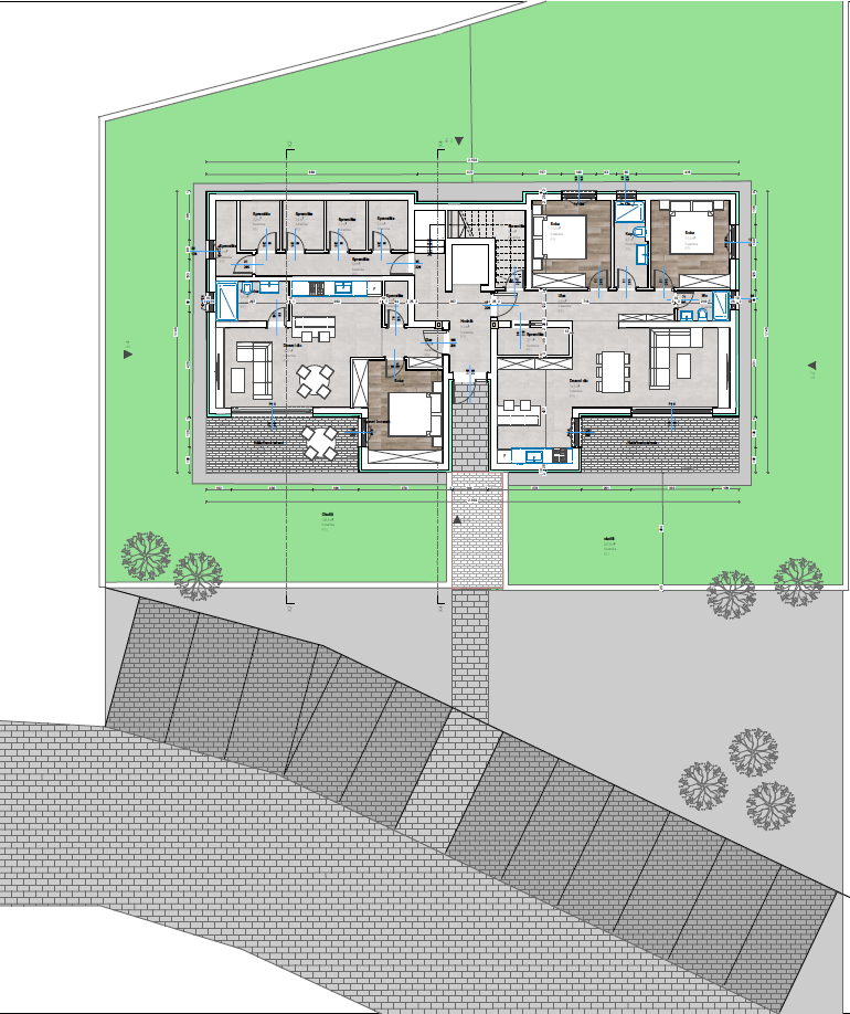 New building, ground floor apartment with garden