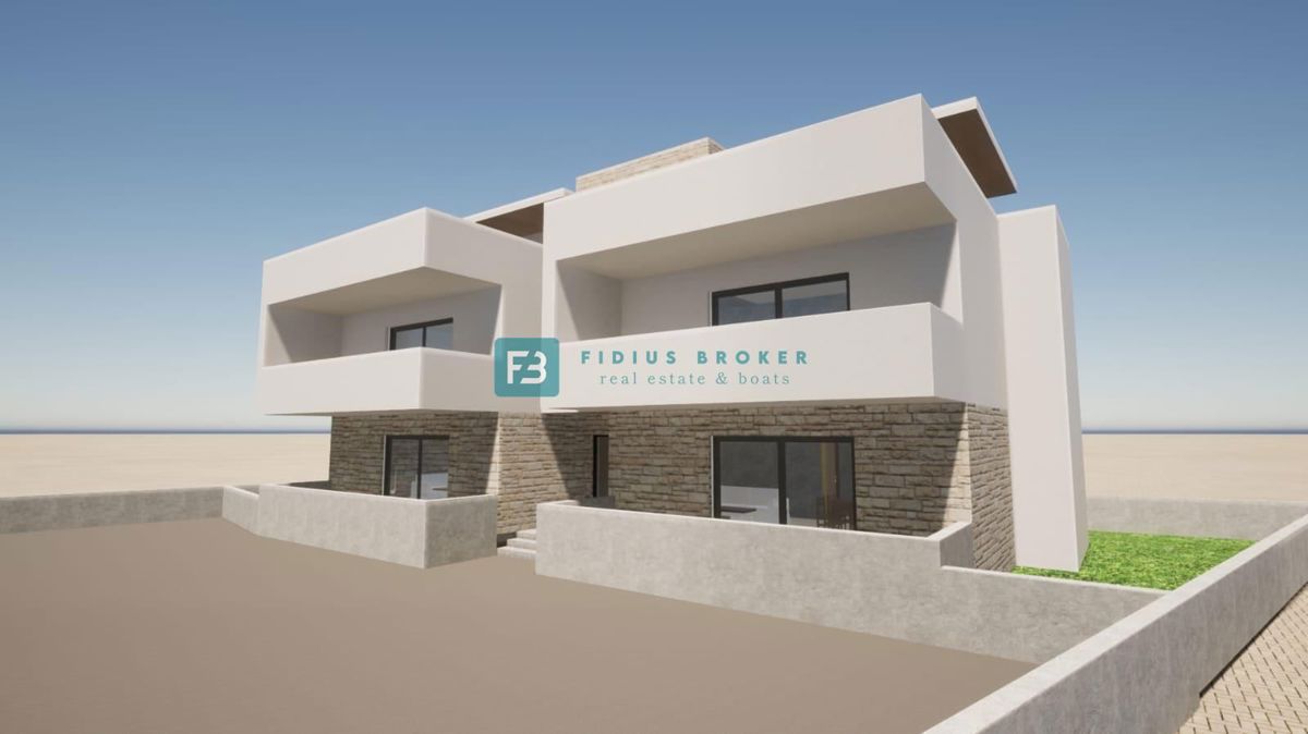 VODICE, novogradnja, prizemlje, vrt 84 m2, 2 spavaće sobe 