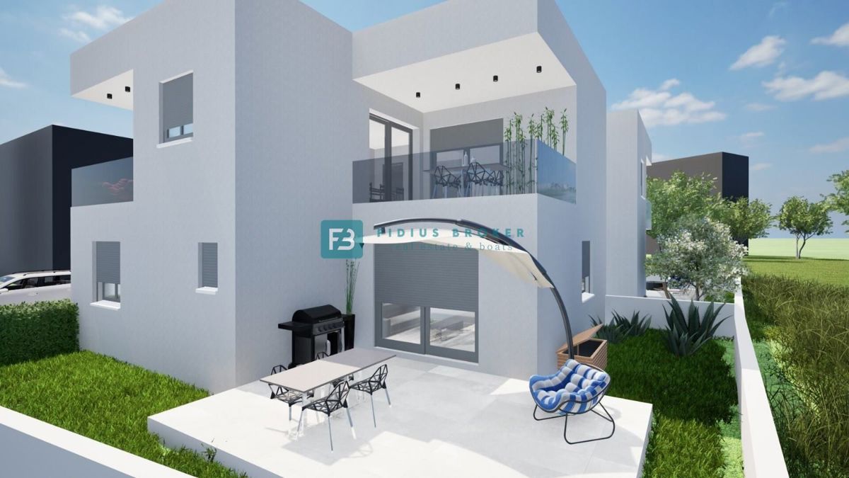 VODICE, novogradnja, prizemlje, vrt 55,11 m2, 2 spavaće sobe
