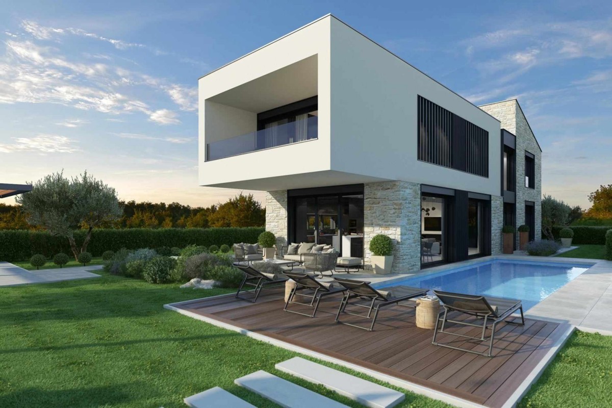 Luxusvila bei Poreč mit unverbaubarer Meerblick und Pool mit Salzwasser