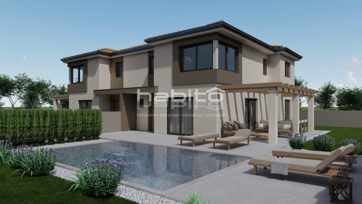 Porec 10 km - Modern semi-detached house with a pool, quiet location