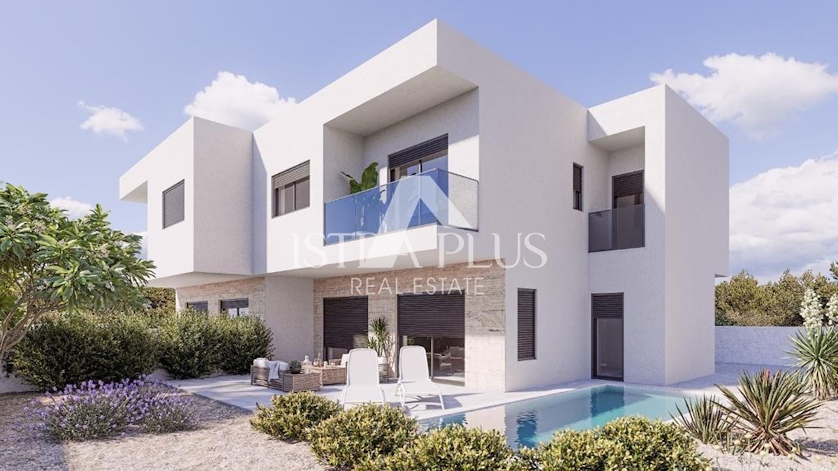 Doppelhaushälfte mit Pool, Whirlpool und Meerblick