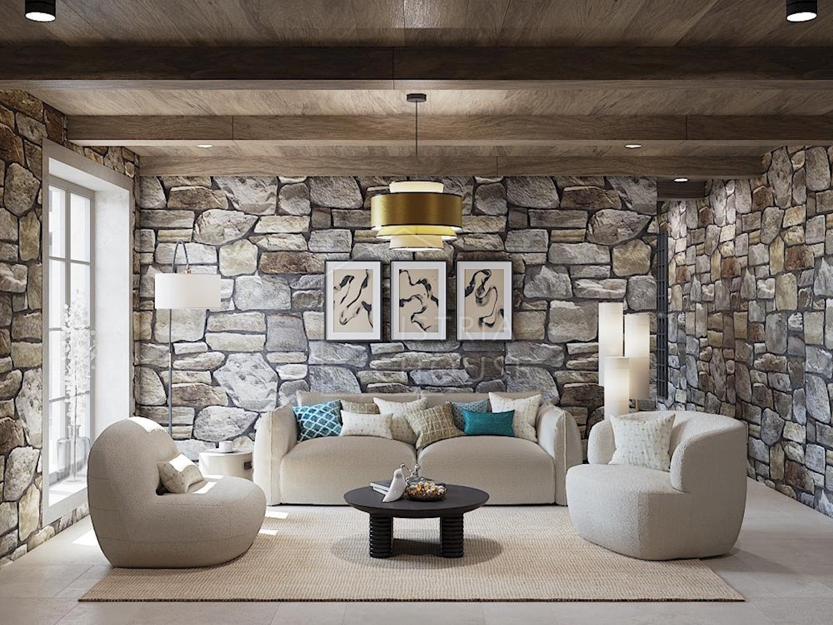 Poreč, okolica, dizajnerska kamena kuća s bazenom