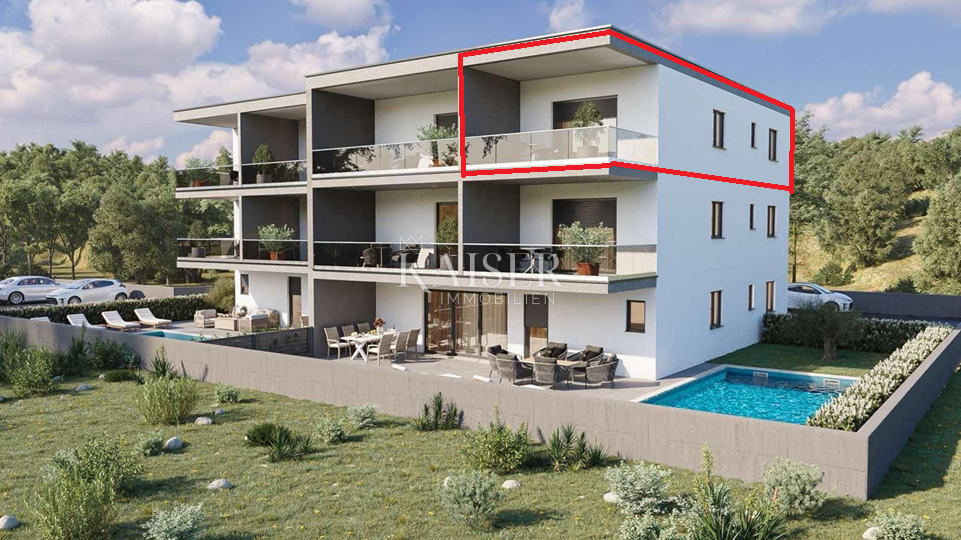 Istra, Novigrad - dvosoban stan sa dnevnim boravkom, 68m2, drugi kat