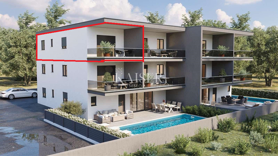 Istra, Novigrad - dvosoban stan sa dnevnim boravkom, 71m2, drugi kat