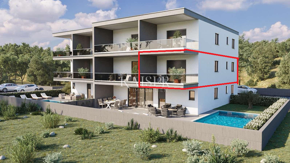 Istra, Novigrad - dvosoban stan sa dnevnim boravkom, 68m2, prvi kat
