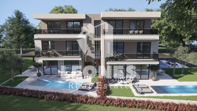 Two-story apartment with a pool near Poreč