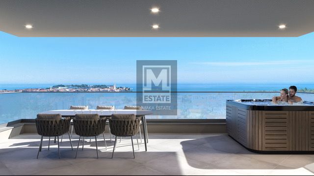 Poreč, okolica - Luksuzni dvoetažni stan s pogledom na more