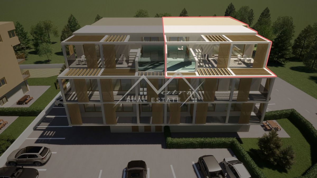 Poreč okolica, luksuzni penthouse sa bazenom i pogledom na more!