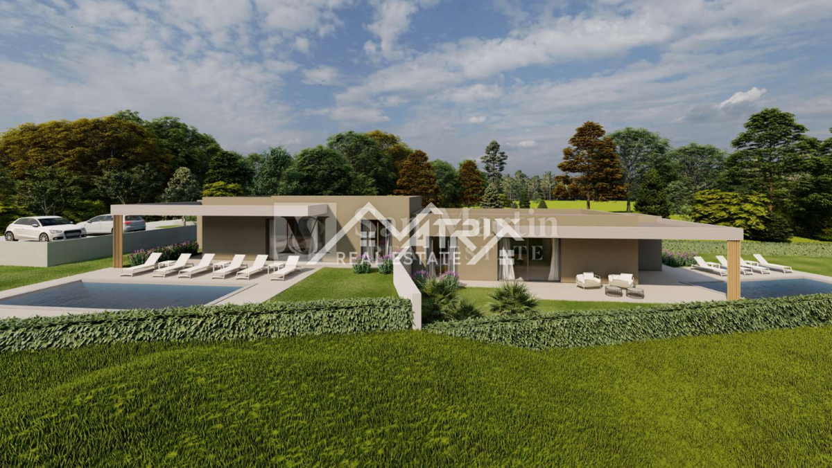 Okolica Poreča, moderna enonadstropna hiša z bazenom. Novo!