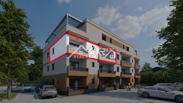 Poreč surroundings, two-bedroom apartment with terrace and Alps view