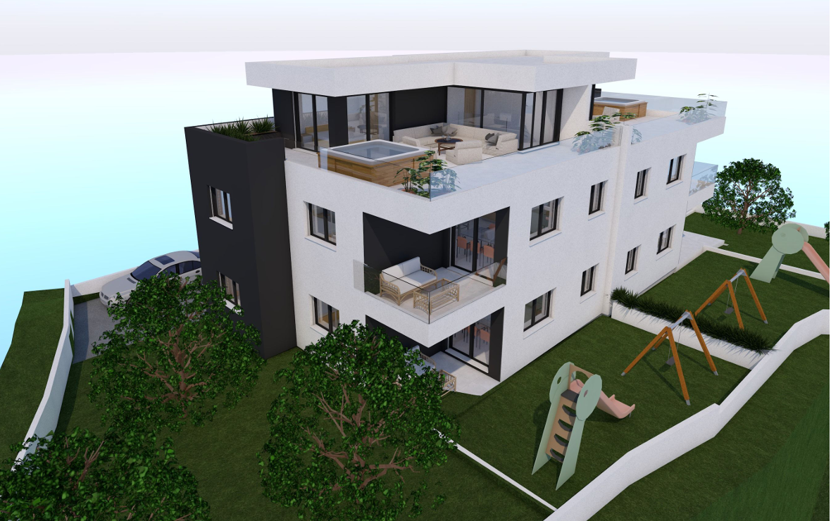 Vodice -**NOVOGRADNJA**S3 dvoetažni stan s krovnom terasom