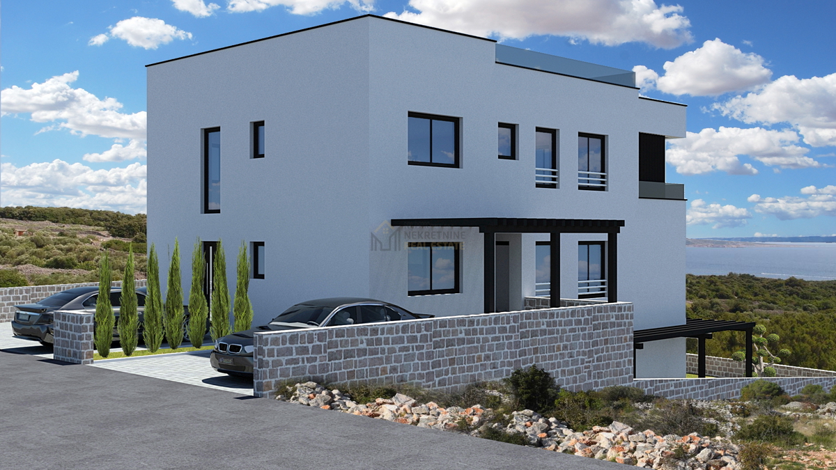 VODICE, NOVOGRADNJA, TROSOBAN STAN SA POGLEDOM NA MORE