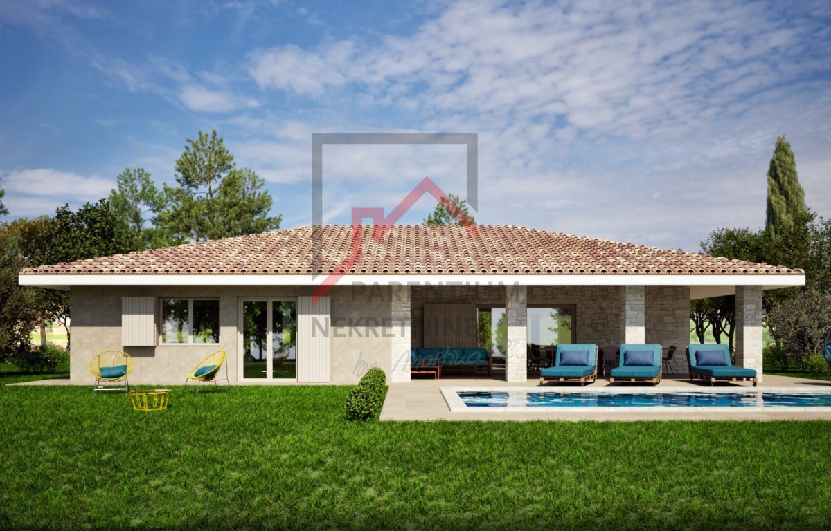 Istra, Poreč - Prizemna samostojeća kuća s pogledom na more i maslinike