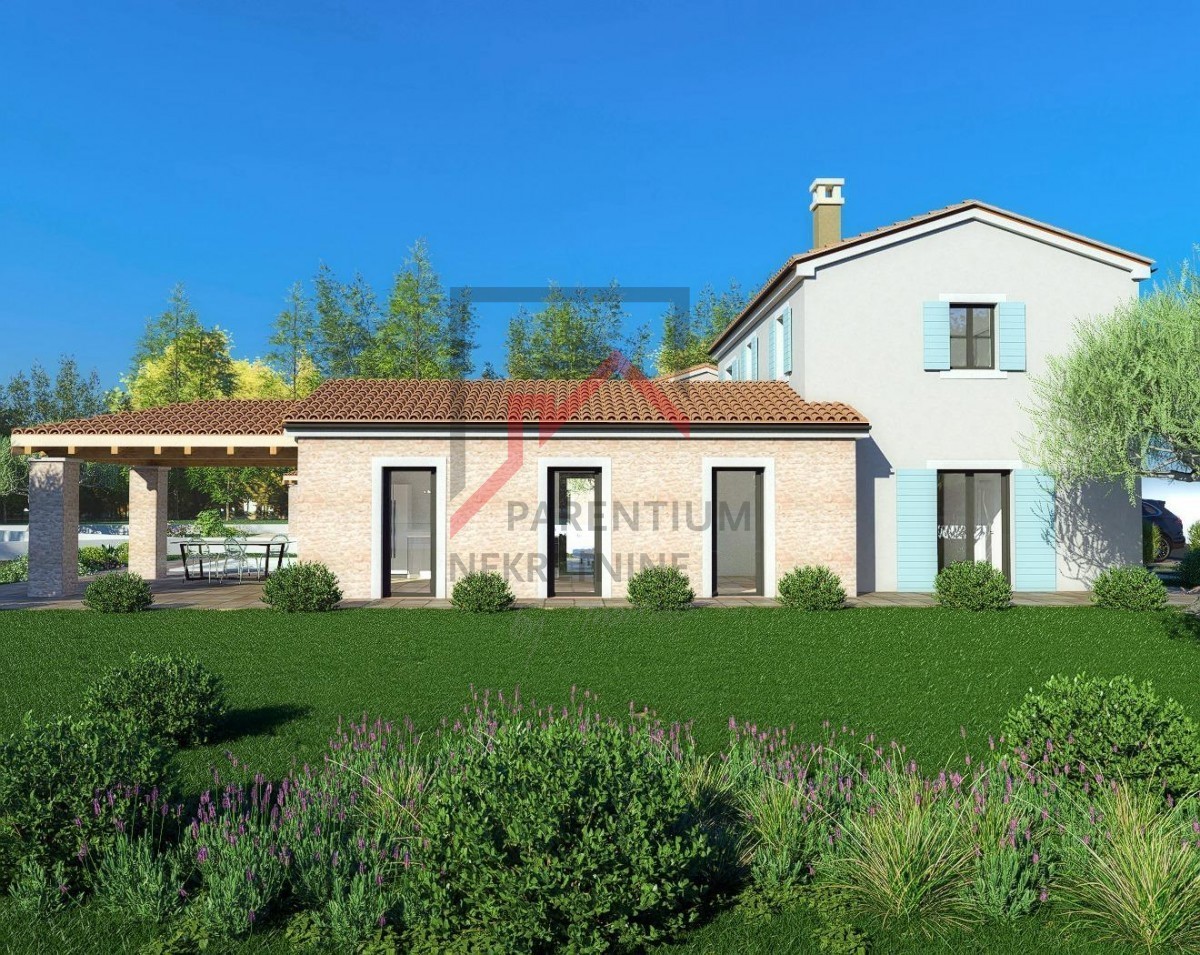 Istra, Poreč okolica - Samostojeća kamena vila s bazenom i pogledom na more