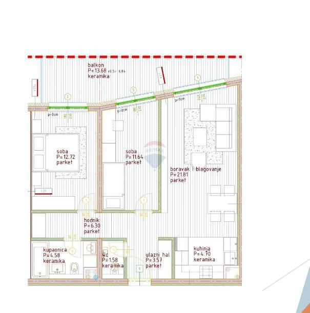 Wohnung Poreč, 82,90m2