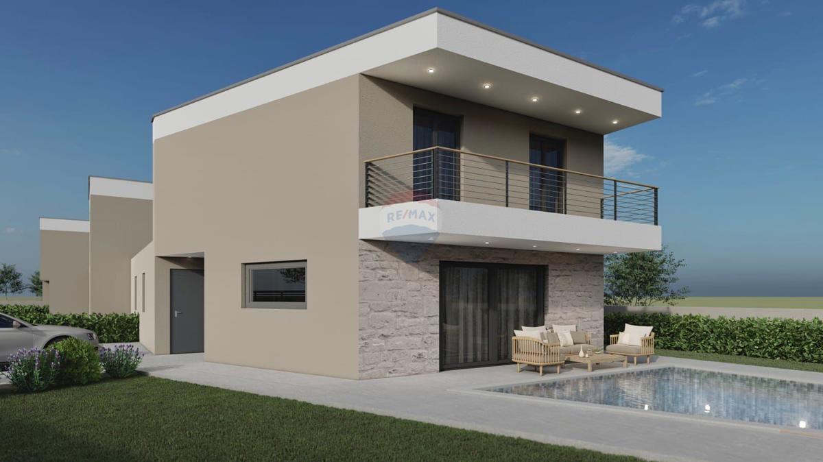 Poreč okolica, kuća u nizu s bazenom 115 m2