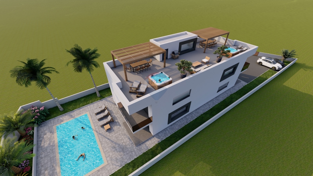 LUKSUZAN STAN S BAZENOM I DVORIŠTEM, VODICE