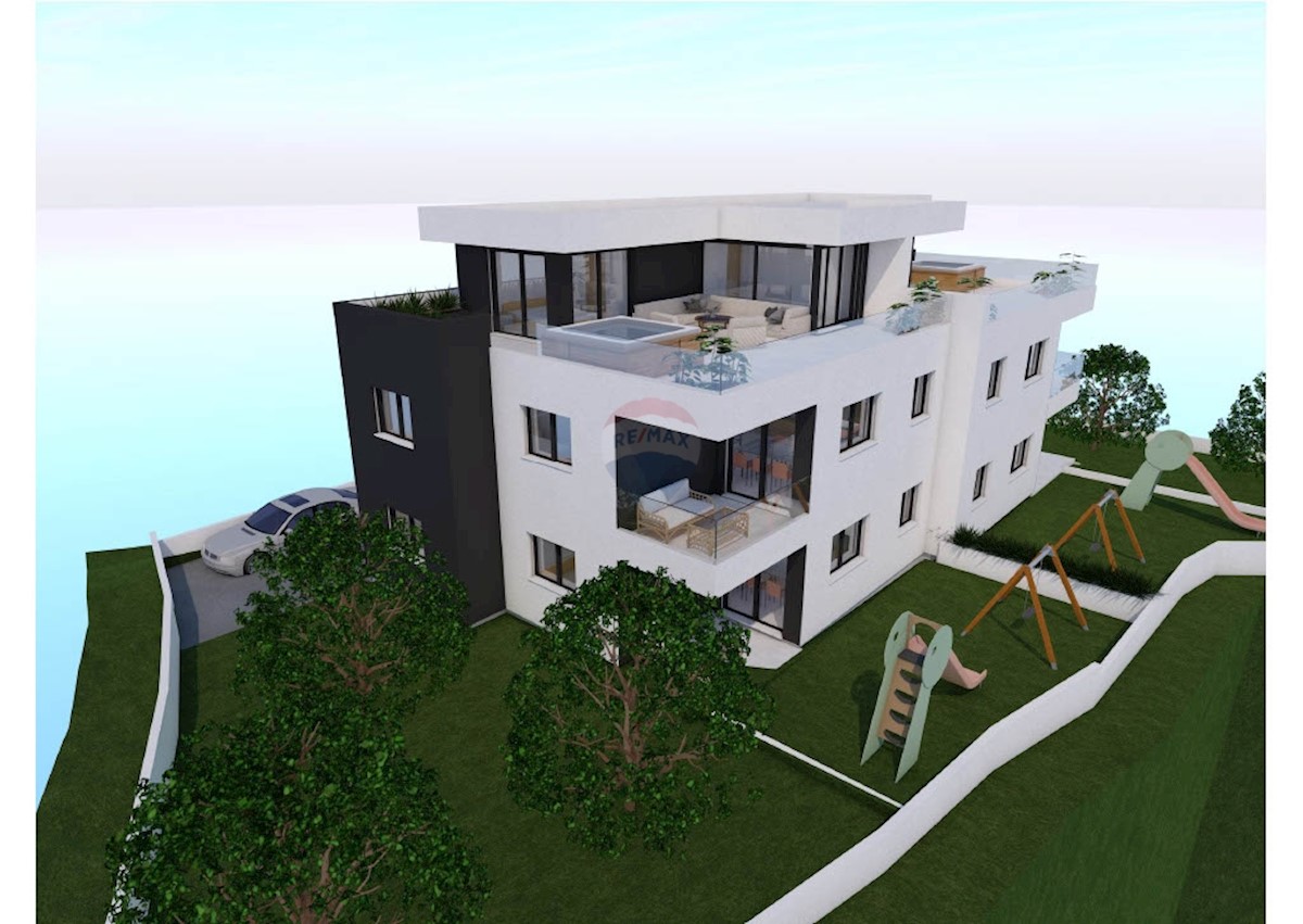 Vodice stan u novogradnji sa krovnom terasom 