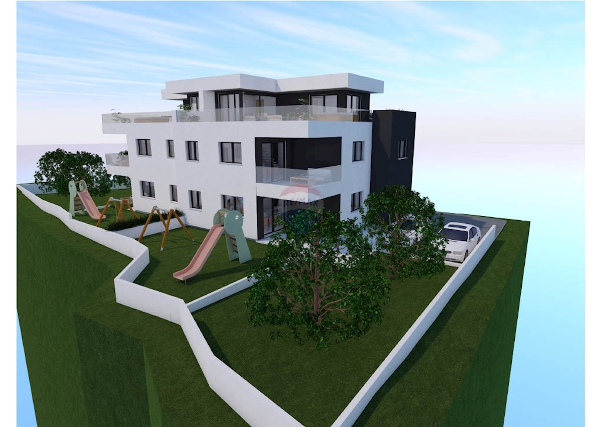 Vodice stan S3 u novogradnji s krovnom terasom 113m2