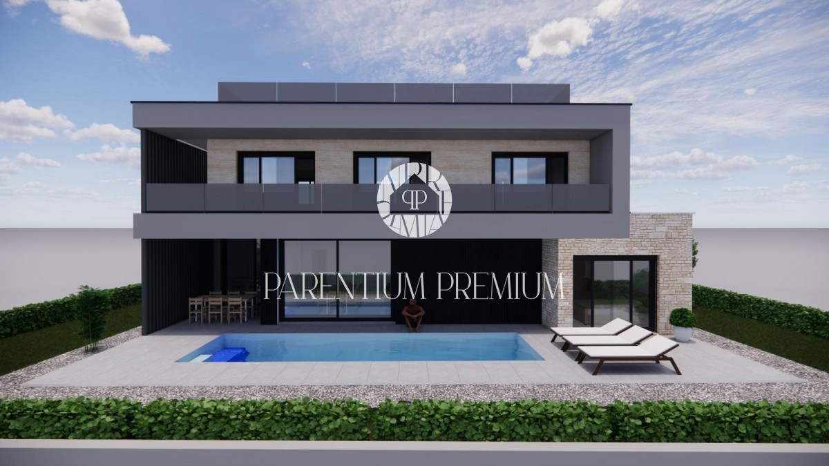 Eine moderne Villa mit Swimmingpool und schöner Aussicht, 6 km von Poreč entfernt