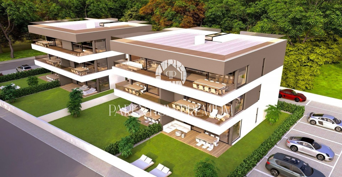Neubau - Luxuriöse Wohnung im Erdgeschoss mit Garten, 3 km vom Zentrum von Poreč entfernt