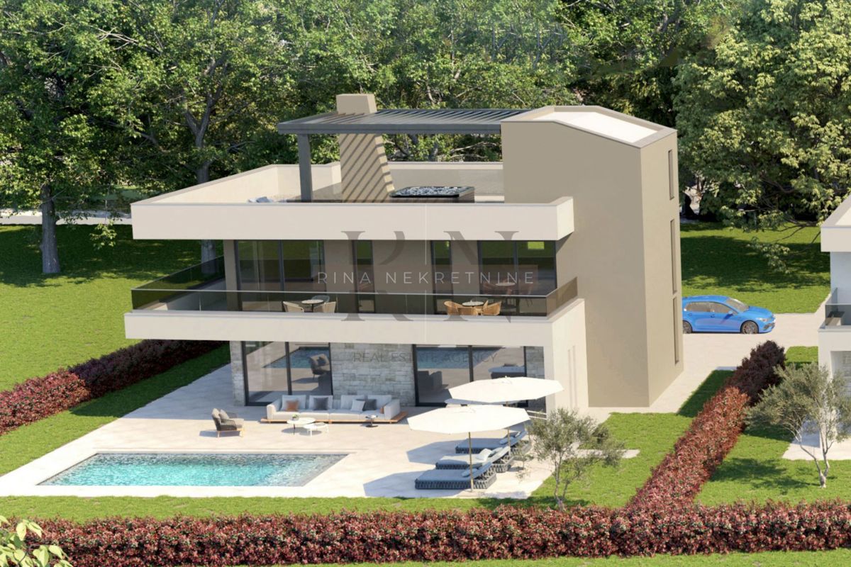 ISTRA - POREČ - KUĆA IZ SNOVA S POGLEDOM NA MORE S BAZENOM I KROVNOM TERASOM