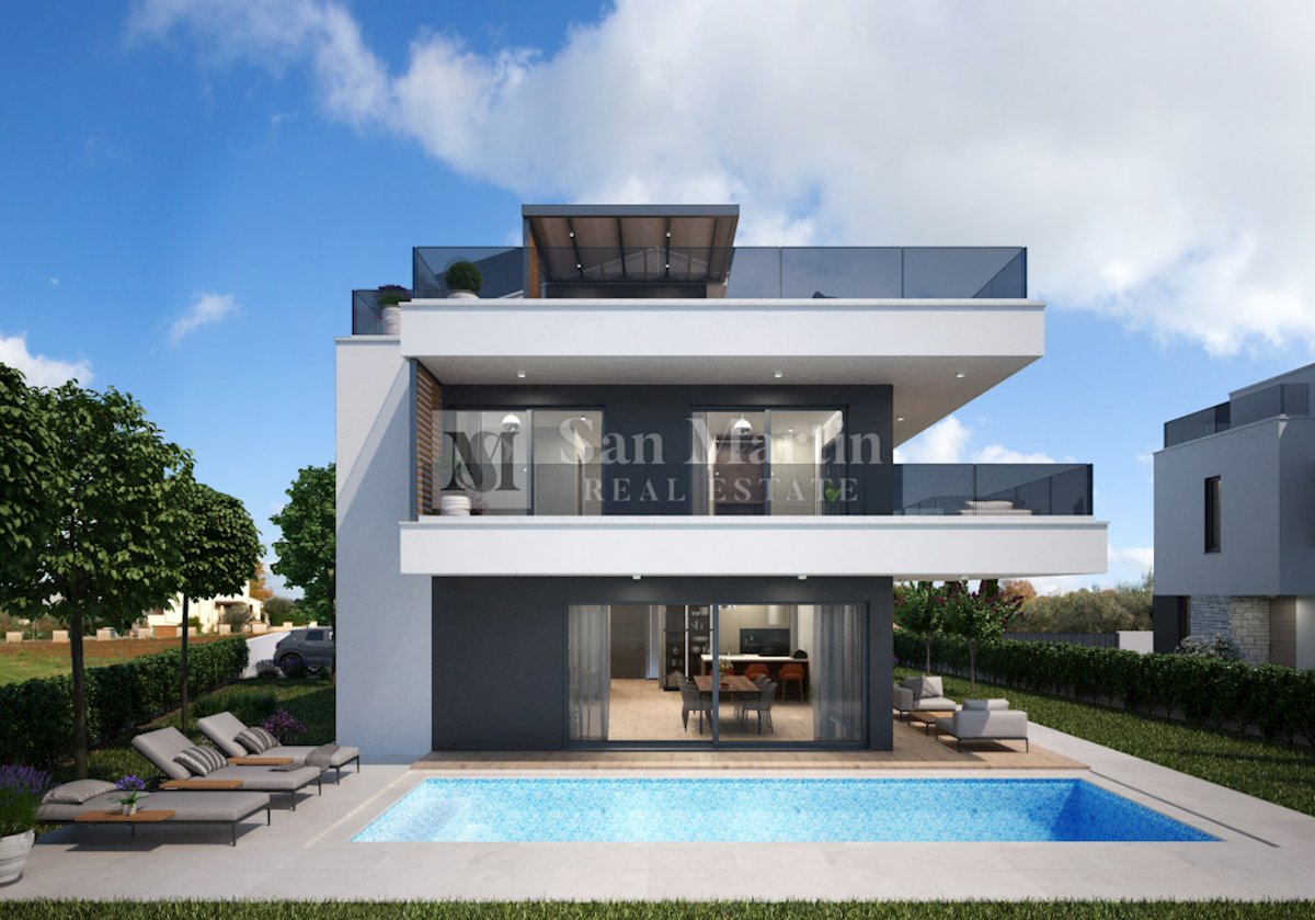 Poreč, okolica, Moderna vila s bazenom nedaleko od mora i grada