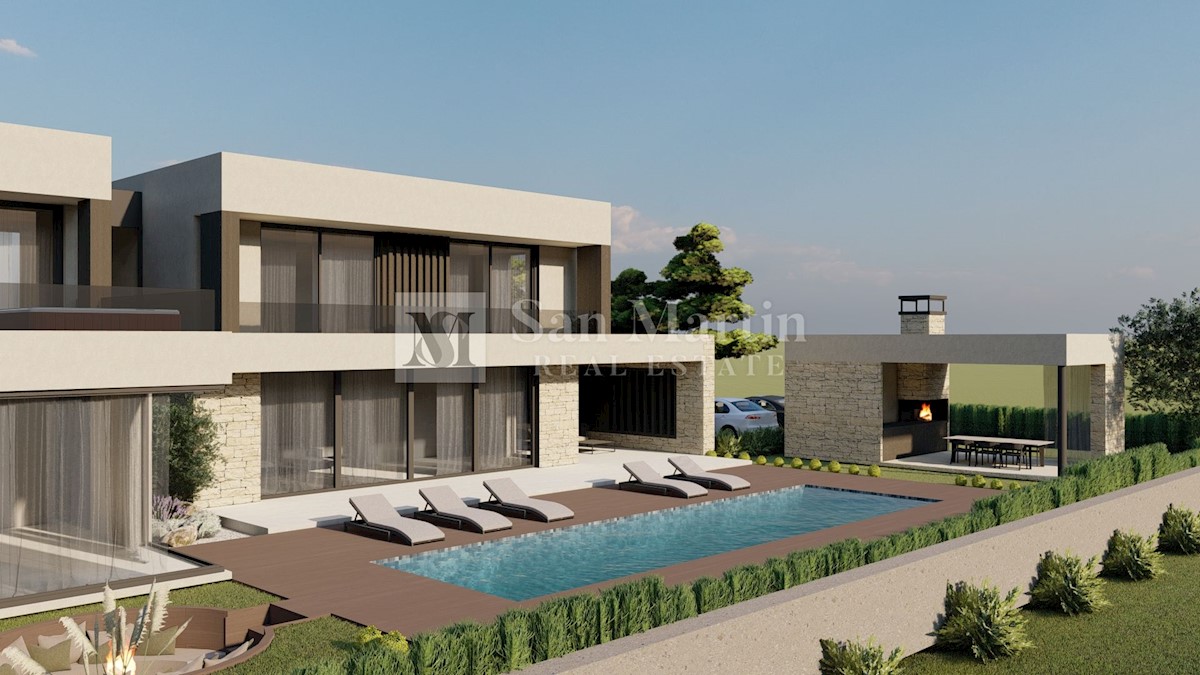 Poreč, surroundings, Modern villa with wellness under construction